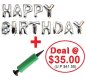 Mini Alphabet (SILVER) Foil With Balloon Pump DIY Value Pack