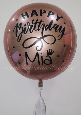 Customize Birthday Princess Design ORBZ Balloon Singapore