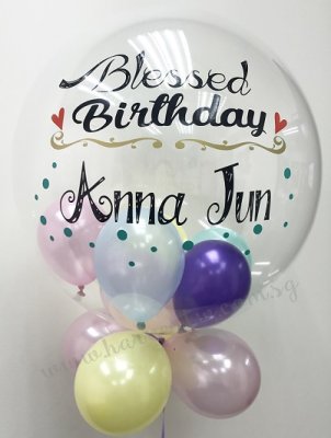 Customised Blessed Birthday Bubble Balloon Singapore