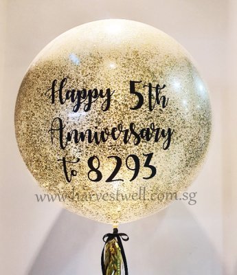 Personalised Glitter Anniversary Jumbo Balloon Singapore