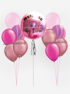 Personalize ORBZ Pink Balloon Bundle Set