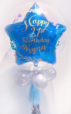 Floral Frame Star Balloon In Customize Bubble Balloon Singapore