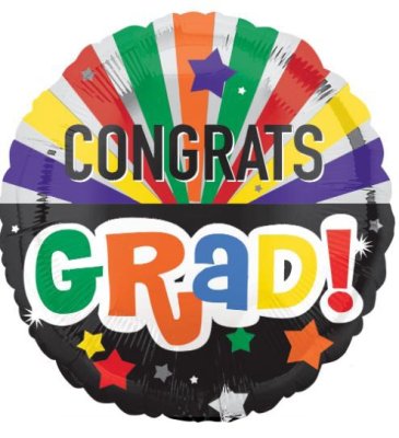 CONGRATS GRAD! with Stars Mylar Balloon Singapore