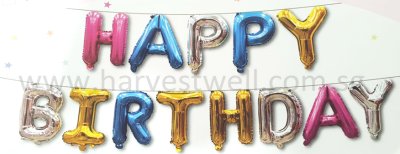 Happy Birthday Colorful Shining Mini Letter Balloon Set Singapore