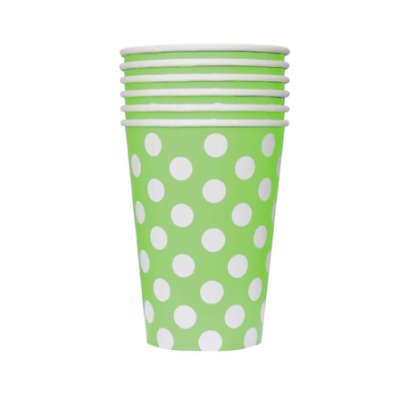 Polka Dots Lime Green 9OZ Paper Cup 8pcs Singapore