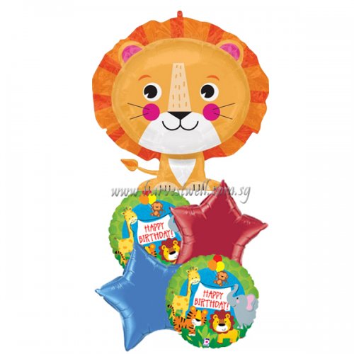 Jungle Safari Animal Lion Birthday Balloon Bouquet