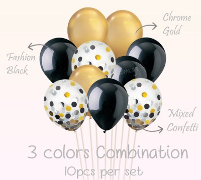 Elegant Black Helium Balloon Bundle Singapore