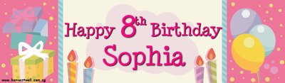 Candles and Presents Customized Banner Singapore