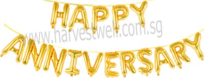 Happy Anniversary Gold Mini Letter Balloon Set Singapore