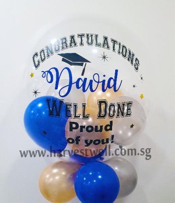 Customised Graduation Well Done Bubble Balloon Singapore