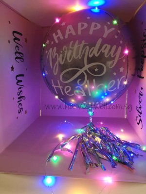 Customize Surprise Box with ORBZ Red/Blue Balloon Singapore