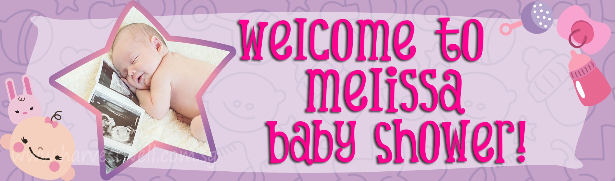Baby Girl Shower (Photo) Customized Banner Singapore