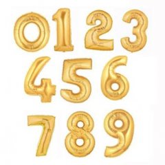 Megaloon Number Gold Foil Balloon