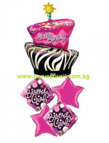 Funky Birthday Girl Balloon Package