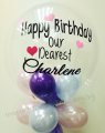 Customised Pink Heart Birthday Bubble Balloon Singapore