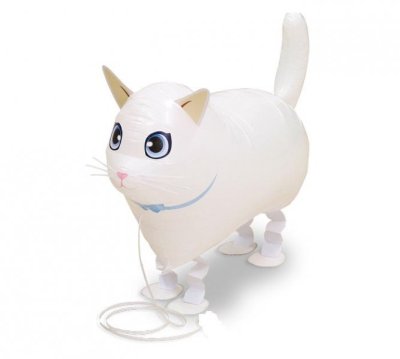 White Cat Walking Pet Balloon Singapore