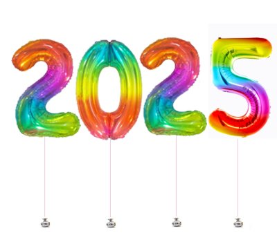 New Year 2025 Megaloon Rainbow Foil Balloon Singapore