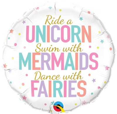 Unicorn Mermaids Fairies Mylar Balloon Singapore