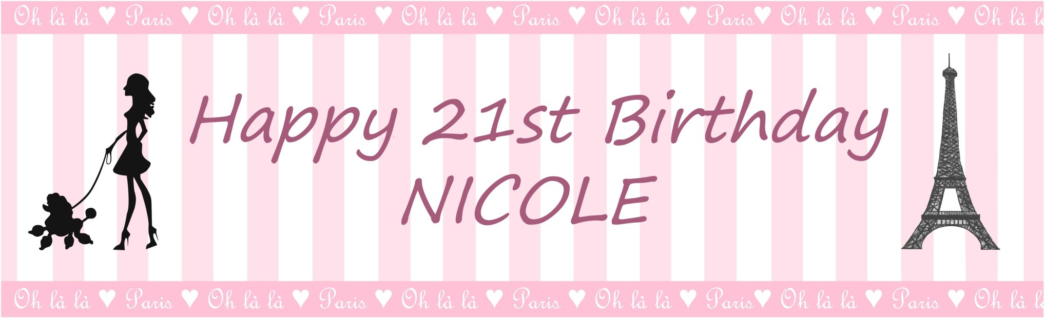 Happy Birthday Love Paris Customized Banner Singapore