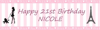 Happy Birthday Love Paris Customized Banner Singapore