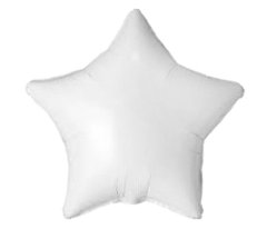 White Star Shape Mylar Balloon