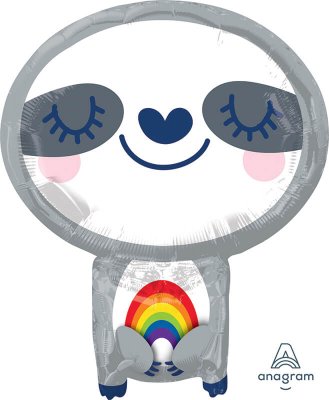 Jungle Animal Sloth with Rainbow JR Shape Mylar Balloon Singapore