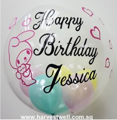 Personalised My Melody Theme Bubble Balloon