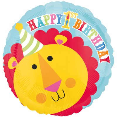 Happy 1st Birthday Party Lion Mylar Balloon Singapore