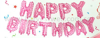 Happy Birthday Pink Hearts Mini Letter Balloon Set Singapore