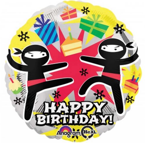 Ninja Happy Birthday Mylar Balloon