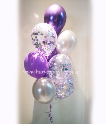 Customize Purple Glaze Balloon Cluster Singapore