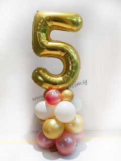 Gold Megaloon Number Balloon Column