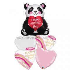 Happy Valentine's Day Panda Balloon Bouquet