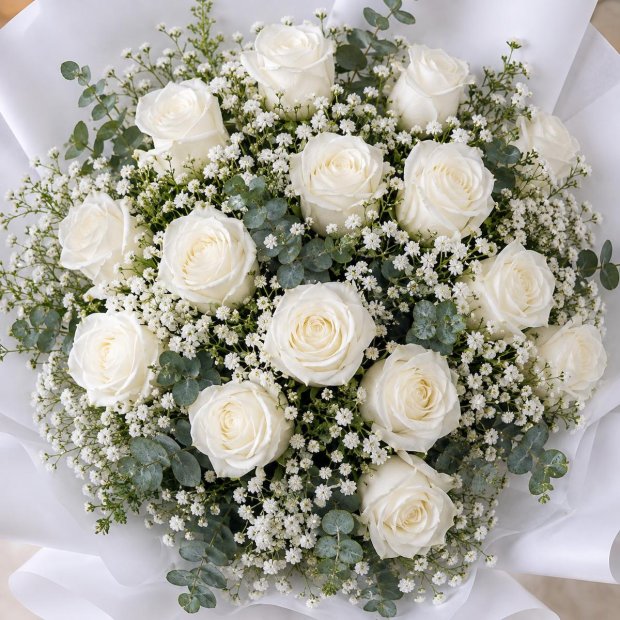 Pure Elegance White Roses Singapore