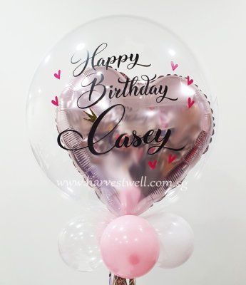 Birthday Heart Balloon In Customize Bubble Balloon Singapore