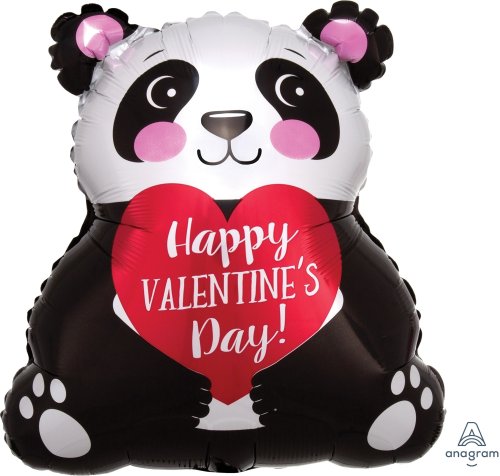 Happy Valentine's Day Panda JR Shape Mylar Balloon