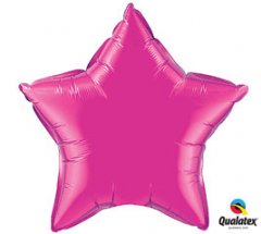 Magenta Star Shape Mylar Balloon