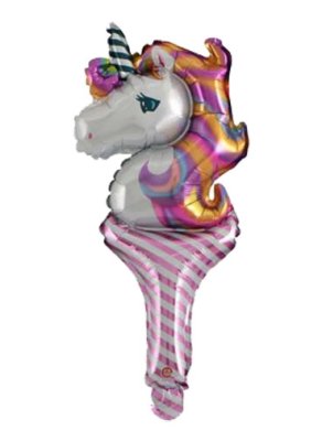Pastel Unicorn Head Handheld Foil Balloon Singapore