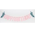 Greenery Pink Birthday Jointed Banner