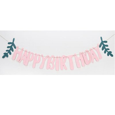 Greenery Pink Birthday Jointed Banner Singapore