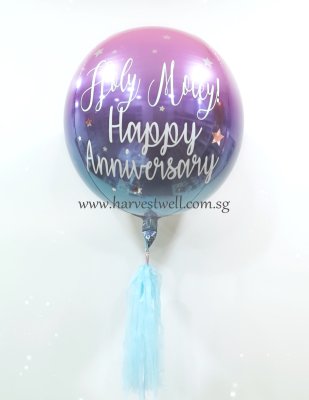 Customised Ombre Happy Anniversary Orbz Balloon Singapore