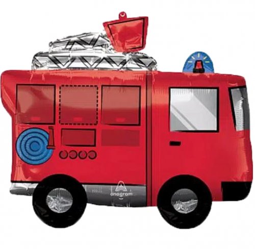 Fire Engine Super Shape Mylar Balloon