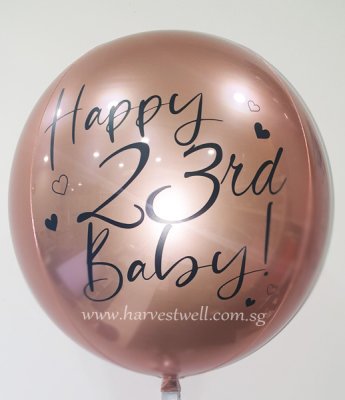 Rose Gold Lovely Customize ORBZ Balloon Singapore