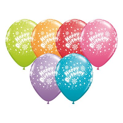 Happy Birthday Candy A Round Helium Latex Balloon Singapore