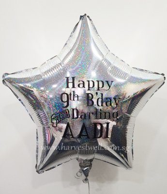 Silver Holo Star Customized Balloon Singapore