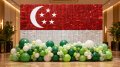 NDP Singapore Flag Shimmery Wall with Balloon Garland Singapore