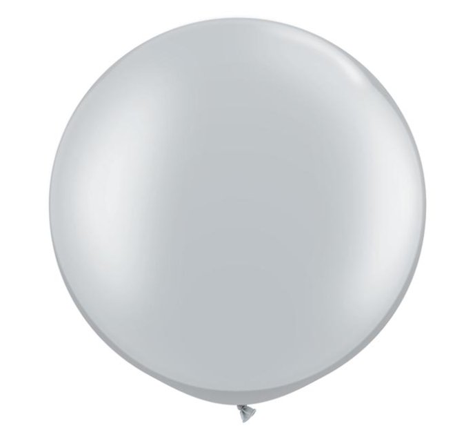 Metallic Silver Jumbo Round Shape Helium Latex Balloon Singapore
