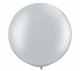 Metallic Silver Jumbo Round Shape Helium Latex Balloon