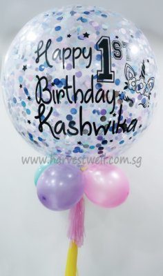 Unicorn Face Personalized Jumbo Helium Latex Balloon Singapore
