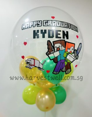 Customised Minecraft Theme Bubble Balloon Singapore